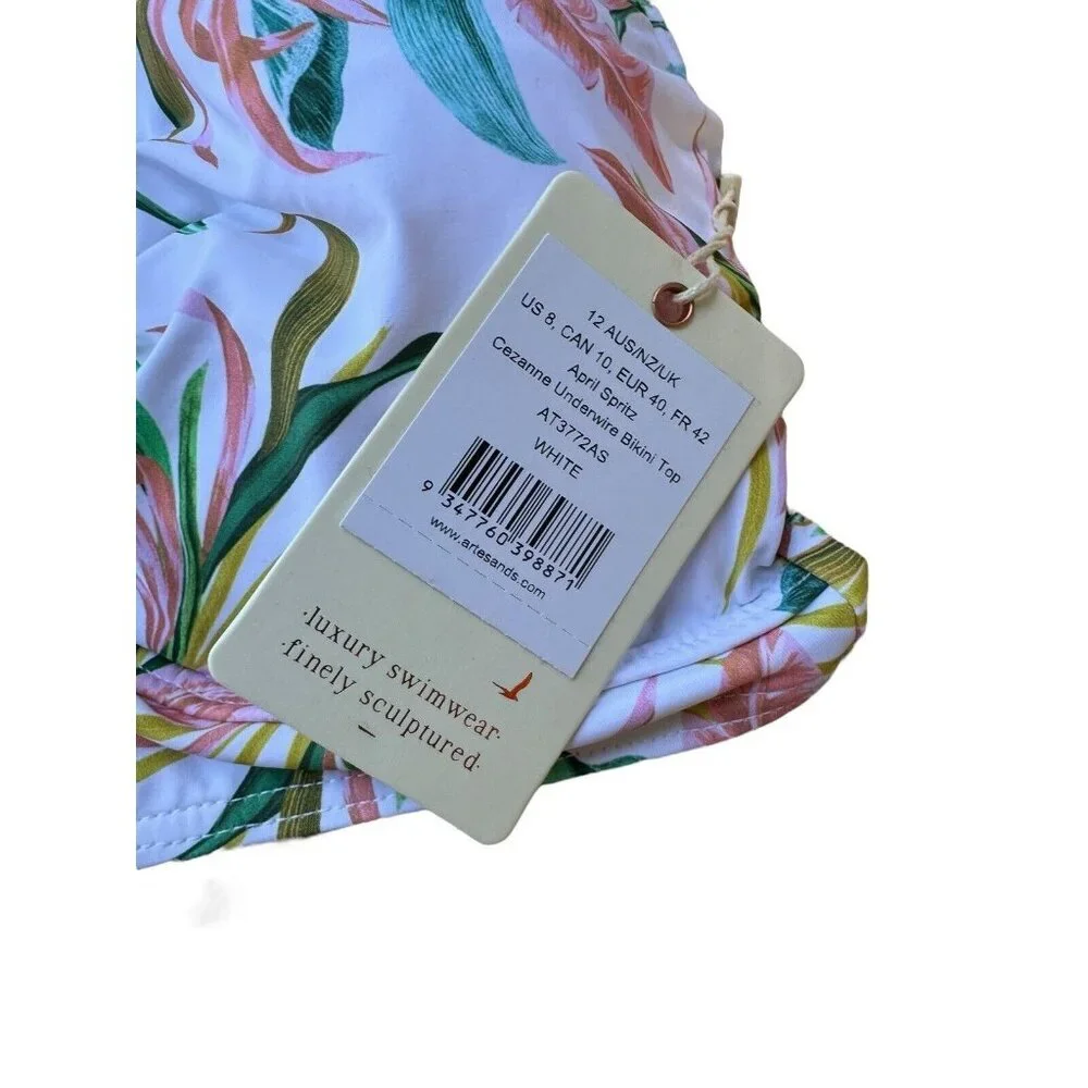 Artesands April Spritz Delacroix Bikini Top US SZ 8 Underwire DD/E Cup NWT